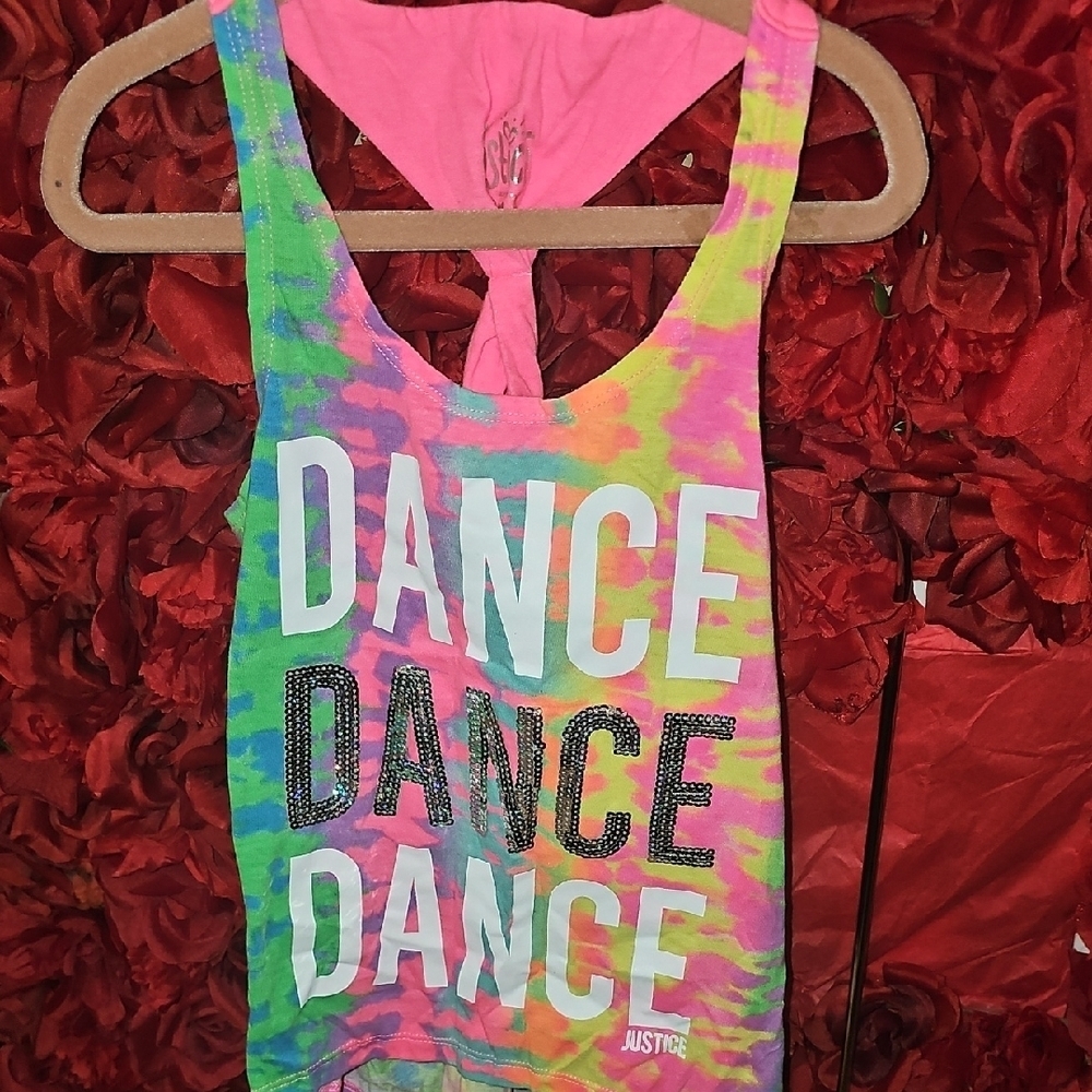 Justice Girls Neon Dance Tank Top Size 8